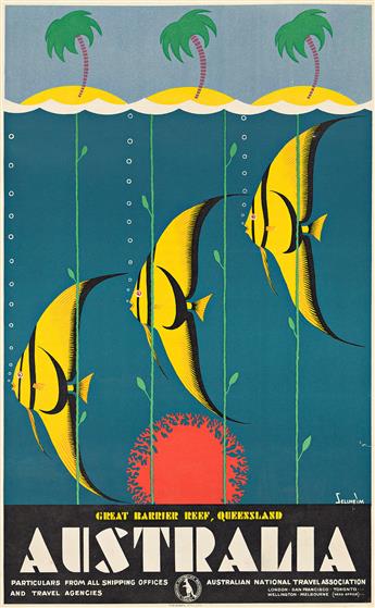 GERT SELLHEIM (1901-1970). AUSTRALIA / GREAT BARRIER REEF, QUEENSLAND. Circa 1937. 19¾x12½ inches, 50x31¾ cm. F.W. Niven, Pty. Ltd., Me          